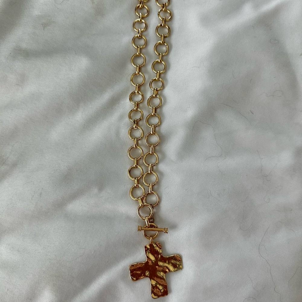 Gold Cross Pendant Necklace